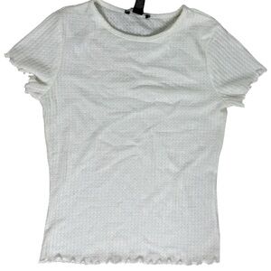 FOREVER 21 White Textured Women's Top
